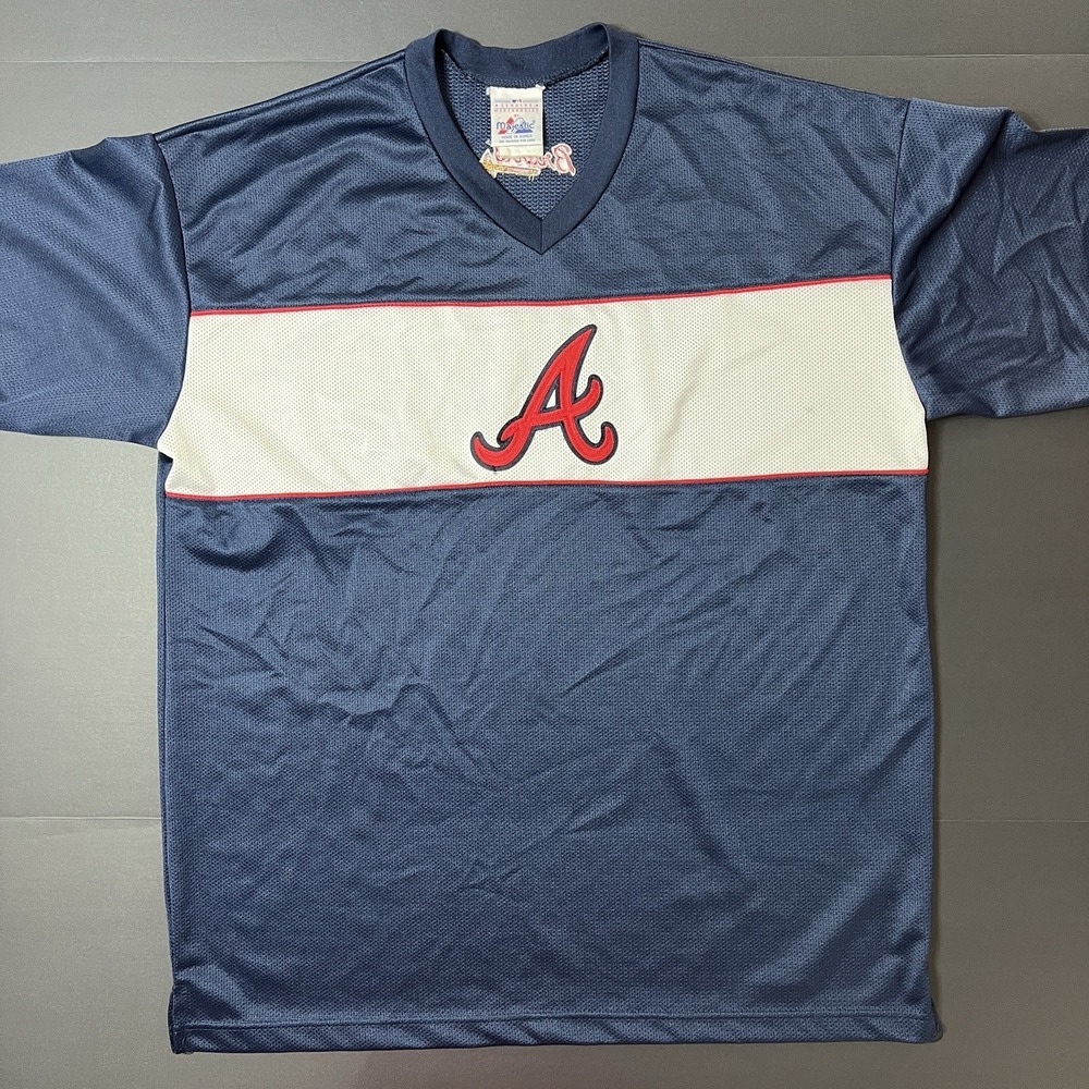 Majestic Atlanta Braves Jersey T Shirt Mens Large Short Sleeve MLB Baseball